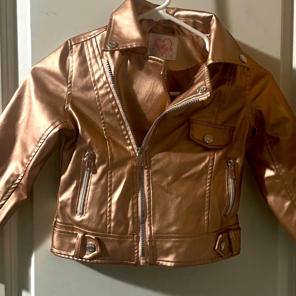 Kids Rose Gold Moto jacket